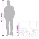  Kutna vrtna sofa od bambusa s tamnosivim jastucima | shoptok.hr