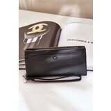  Large Women's Wallet With Embossing Eco Leather Black Martiel Cijene