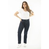 Şans Women's Plus Size Navy Blue 5 Pocket Jeans Trousers cene