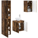  Set namještaja za kupaonicu 3 kom. Dimljeni hrast Smeđa 33 x 34.5 x 160 cm | shoptok.hr