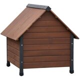  @Pet kućica za pse s plastičnim preklopima Rustique smeđa 76x76x72 cm | shoptok.hr