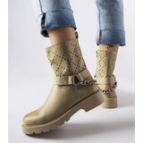 Gemre Green lace-up ankle boots with chain Procopio | ePonuda.com