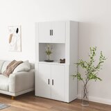 Maison Chic Visoka omara - Komoda - Predalnik bel inženirski les, (21715856) | Shoptok.si