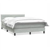 Krevet s oprugama i madracem svjetlosivi 160x220 cm baršunasti | shoptok.hr
