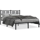 vidaXL Kovinski posteljni okvir z vzglavjem črn 120x190 cm | Shoptok.si