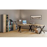 MID.YOU KOTNA PISALNA MIZA kovina, leseni material črna, medeni hrast | Shoptok.si