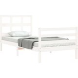 Posteljni okvir z vzglavjem bel 2FT6 trden les | Shoptok.si