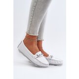 S. BARSKI White Women's Leather Moccasins With Decoration S.Barski LR339 | Shoptok.si