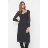 Trendyol Black Heart Collar Chiffon Dress cene