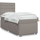 vidaXL Box spring postelja z vzmetnico taupe 90x200 cm blago | Shoptok.si