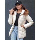 DStreet Kurtka zimowa damska EMBRACE ecru | Shoptok.si