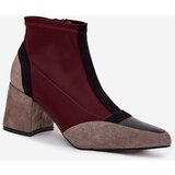 Boto Women's ankle boots with chunky heel zip Bordeaux Delvane | Shoptok.si