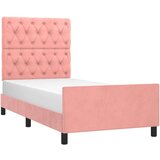  Posteljni okvir z vzglavjem roza 80x200 cm žamet, (20903846) | Shoptok.si