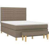  Box spring postelja z vzmetnico taupe 140x200 cm blago, (20896364) | Shoptok.si