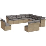  The Living Store Vrtna sedežna garnitura 13-delna z blazinami bež poli ratan - Vrtna Sedežna Garniture, (21443571) | Shoptok.si