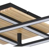 Eglo LED plafonjera Marinello 1, 2800 lm, crna/borovina, 50 cm, 99793 | shoptok.hr