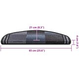  Otirači za stepenice samoljepljivi 5 kom 65x21x4 cm crno-sivi | shoptok.hr