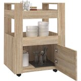  Kuhinjski voziček sonoma hrast 60x45x80 cm inženirski les, (20766732) | Shoptok.si