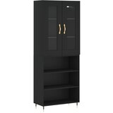  The Living Store Visoka komoda črna 69,5x34x180 cm inženirski les - Visoka Omarica, (21441926) | Shoptok.si