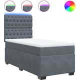 Box spring krevet s madracem tamnosivi 80 x 200 cm baršunasti | shoptok.hr