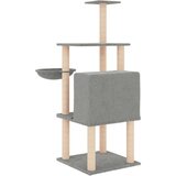 vidaXL Mačje drevo s praskalniki iz sisala svetlo sivo 132 cm | Shoptok.si