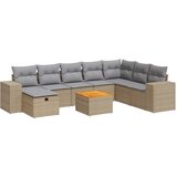 Maison Chic Seti vrtnega pohištva - Vrtna garnitura 9-delna z blazinami bež poli ratan, (21796530) | Shoptok.si