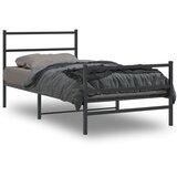 Metalni okvir kreveta s uzglavljem i podnožjem crni 100x190 cm | shoptok.hr