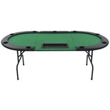  Zložljiva 3-delna poker miza za 9 igralcev ovalna zelena | Shoptok.si