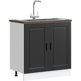 vidaXL Donji ormarić za sudoper Porto crni 80x46x81,5 cm drveni Cijene