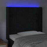  Uzglavlje crno 93x16x118/128 cm baršunasto | shoptok.hr
