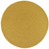 Nattiot Senf žuti ručno rađeni tepih od mješavine vune i pamuka Neethu, ø 110 cm | Shoptok.si