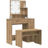 vidaXL Garnitura toaletne mize z LED-om artisan hrast inženirski les | Shoptok.si