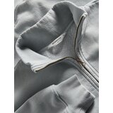 Reserved - Majica isprana izgleda s kapuljačom i patentnim zatvaračem - light grey | shoptok.hr