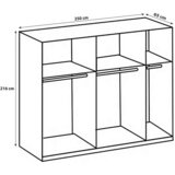 MID.YOU omara z drsnimi vrati, bela, barve hrasta | Shoptok.si
