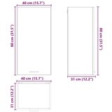 vidaXL Viseča omarica Riga Bela 40 x 31 x 80 cm Konstruiran les | Shoptok.si