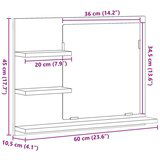 vidaXL Kopalniška omarica z ogledalom artisan hrast 60x10,5x45 cm | Shoptok.si