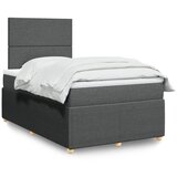 vidaXL Box spring postelja z vzmetnico temno siva 120x200 cm blago | Shoptok.si