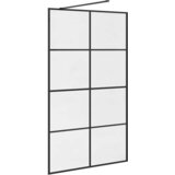 Pregrada za tuširanje s prozirnim staklom ESG 115 x 195 cm crna | shoptok.hr
