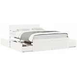  Okvir kreveta s ladicama bijeli 120 x 190 cm od borovine