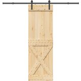 vidaXL Klizna vrata s priborom za montažu 70 x 210 cm masivna borovina | shoptok.hr