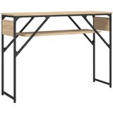 Konzolni stol s policom boja hrasta 105 x 30 x 75 cm drveni | Eponuda.com