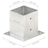  Sidra za stupove 4 kom od pocinčanog metala 121 mm | shoptok.hr
