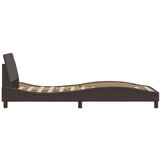  Posteljni okvir z vzglavjem temno rjav 90x190 cm blag | Shoptok.si
