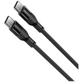 Ksix kabel USB-C na USB-C, 60W, silikonski, aluminijska legura, 1 m, crni | shoptok.hr