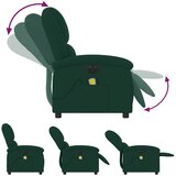  Električni masažni naslonjač tamnozeleni baršunasti | shoptok.hr