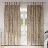 vidaXL žametne zavese 2 kosa s očesi Šampanjec 260x140 cm | Shoptok.si