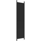 Sobna pregrada s 4 panela crna 200 x 220 cm od tkanine | Eponuda.com