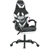  Gaming stol z oporo za noge črno in belo umetno usnje, (21377468) | Shoptok.si
