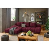Hom`in KOTNA SEDEŽNA GARNITURA, šenilja temno rdeča | Shoptok.si