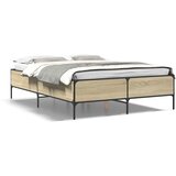  Okvir kreveta boja hrasta 120x200 cm konstruirano drvo i metal | shoptok.hr